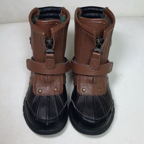 Children's Shoes Leather Conquered Boot by Polo Ralph Lauren - Big Kid - Brown / - Picture 1 of 6